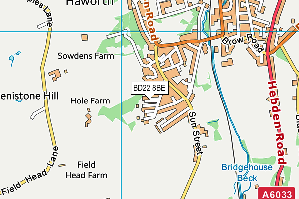 BD22 8BE map - OS VectorMap District (Ordnance Survey)