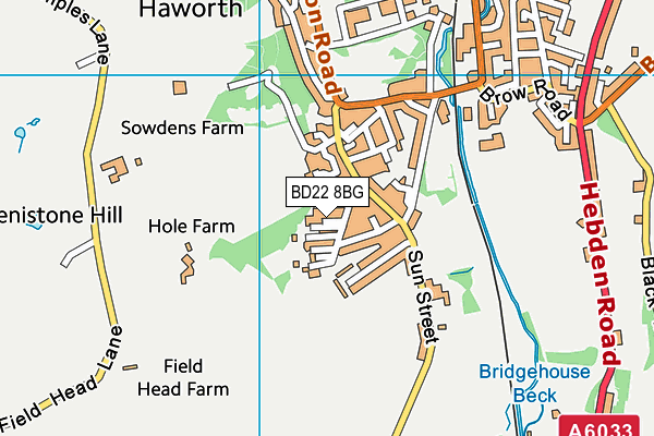 BD22 8BG map - OS VectorMap District (Ordnance Survey)