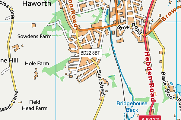 BD22 8BT map - OS VectorMap District (Ordnance Survey)