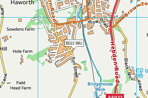 BD22 8BU map - OS VectorMap District (Ordnance Survey)