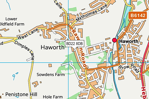 BD22 8DB map - OS VectorMap District (Ordnance Survey)