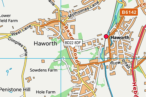 BD22 8DF map - OS VectorMap District (Ordnance Survey)