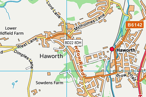 BD22 8DH map - OS VectorMap District (Ordnance Survey)