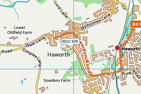 BD22 8DR map - OS VectorMap District (Ordnance Survey)