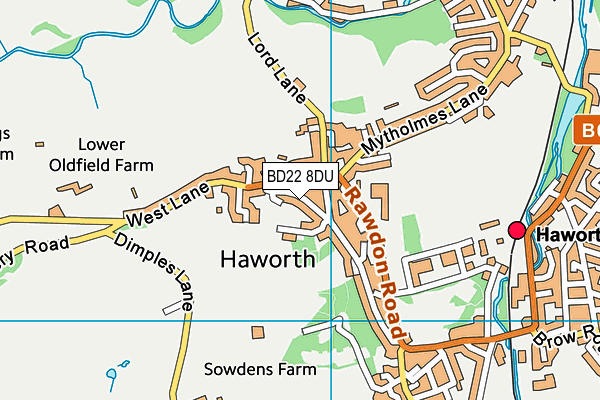 BD22 8DU map - OS VectorMap District (Ordnance Survey)