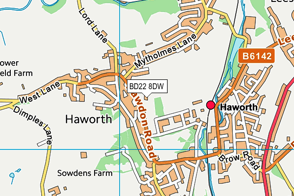 Haworth Primary School map (BD22 8DW) - OS VectorMap District (Ordnance Survey)