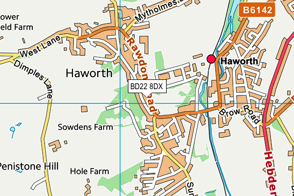 BD22 8DX map - OS VectorMap District (Ordnance Survey)