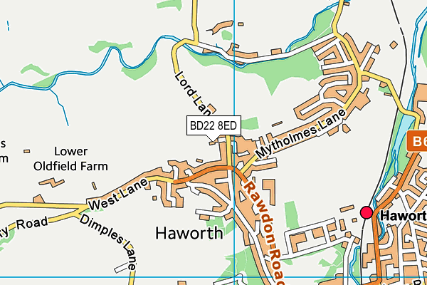 BD22 8ED map - OS VectorMap District (Ordnance Survey)