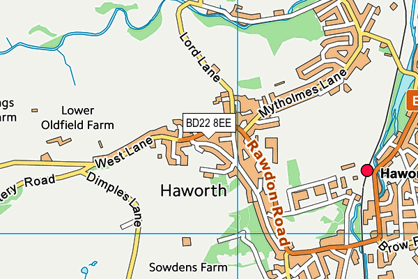 BD22 8EE map - OS VectorMap District (Ordnance Survey)