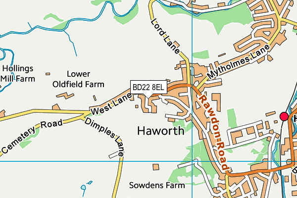 BD22 8EL map - OS VectorMap District (Ordnance Survey)