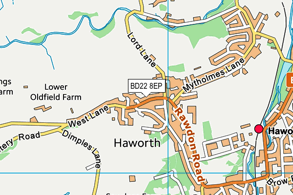 BD22 8EP map - OS VectorMap District (Ordnance Survey)