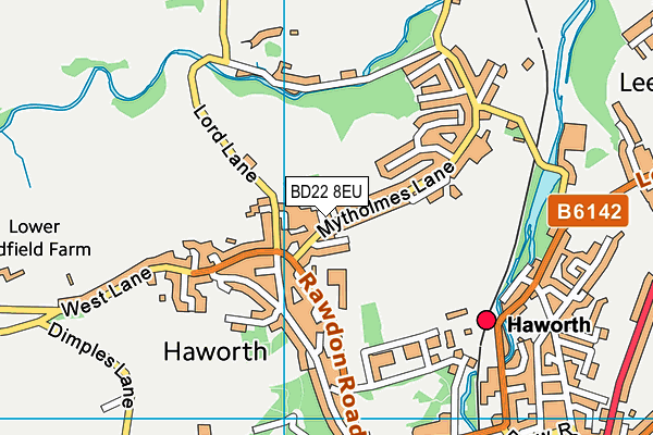 BD22 8EU map - OS VectorMap District (Ordnance Survey)