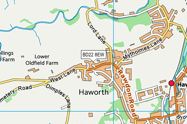 BD22 8EW map - OS VectorMap District (Ordnance Survey)