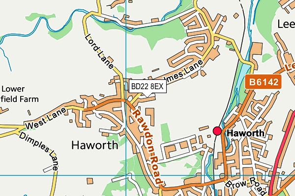 BD22 8EX map - OS VectorMap District (Ordnance Survey)