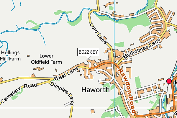 BD22 8EY map - OS VectorMap District (Ordnance Survey)