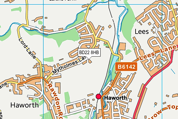 BD22 8HB map - OS VectorMap District (Ordnance Survey)