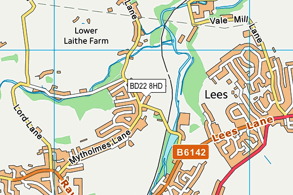 BD22 8HD map - OS VectorMap District (Ordnance Survey)