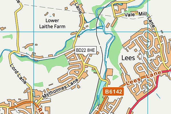 BD22 8HE map - OS VectorMap District (Ordnance Survey)