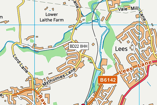 BD22 8HH map - OS VectorMap District (Ordnance Survey)