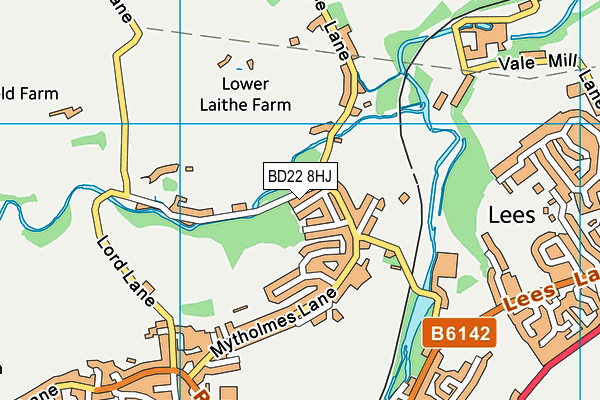 BD22 8HJ map - OS VectorMap District (Ordnance Survey)