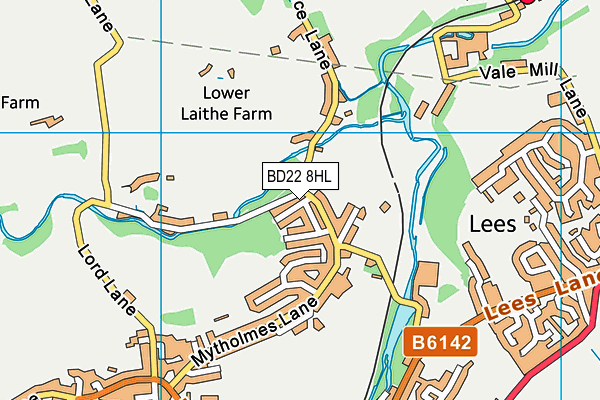 BD22 8HL map - OS VectorMap District (Ordnance Survey)