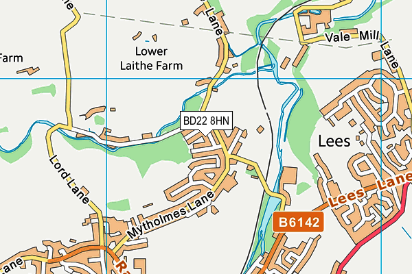 BD22 8HN map - OS VectorMap District (Ordnance Survey)