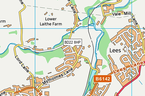 BD22 8HP map - OS VectorMap District (Ordnance Survey)