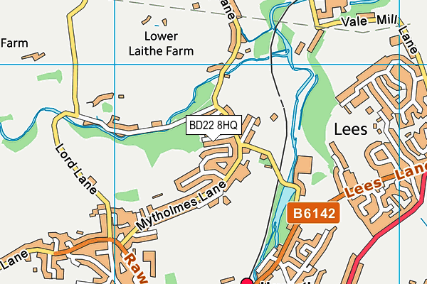 BD22 8HQ map - OS VectorMap District (Ordnance Survey)