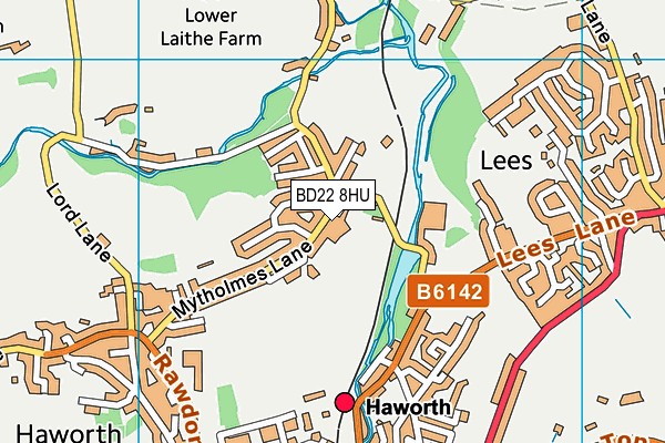 BD22 8HU map - OS VectorMap District (Ordnance Survey)