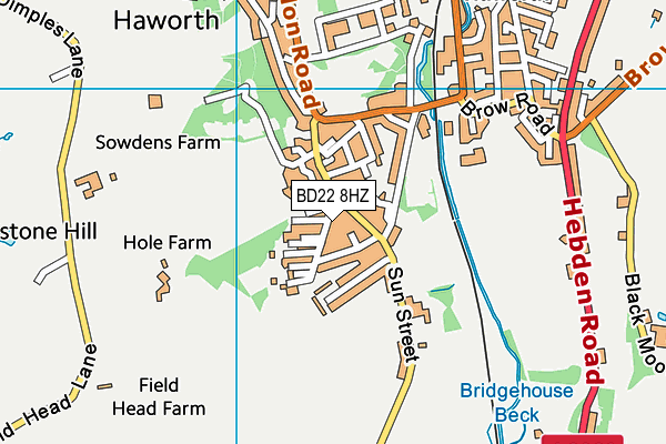 BD22 8HZ map - OS VectorMap District (Ordnance Survey)