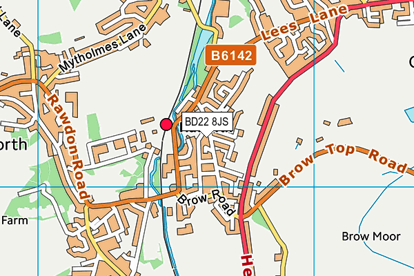 BD22 8JS map - OS VectorMap District (Ordnance Survey)