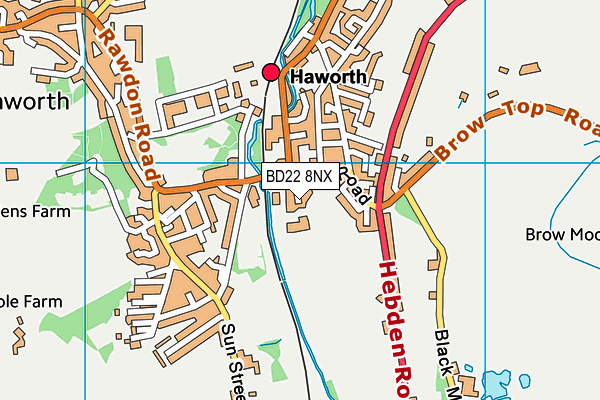 BD22 8NX map - OS VectorMap District (Ordnance Survey)