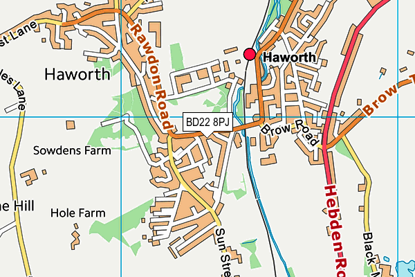 BD22 8PJ map - OS VectorMap District (Ordnance Survey)