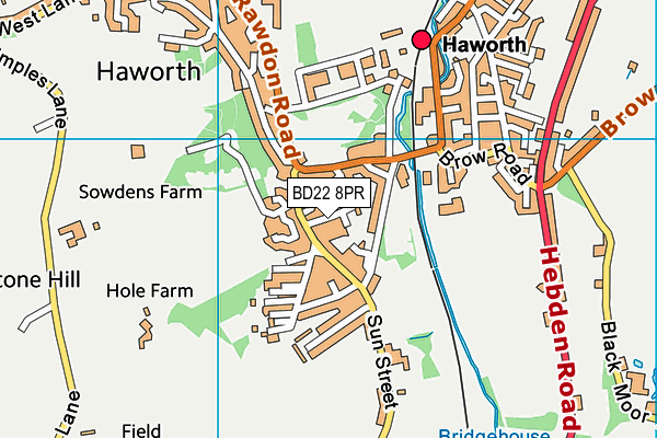 BD22 8PR map - OS VectorMap District (Ordnance Survey)