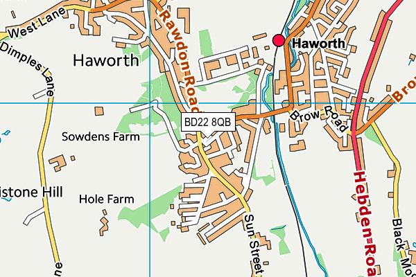 BD22 8QB map - OS VectorMap District (Ordnance Survey)