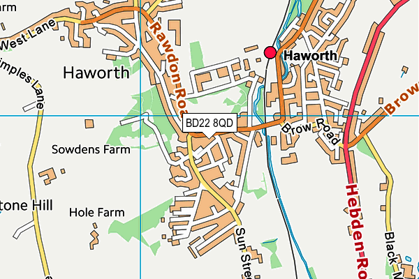 BD22 8QD map - OS VectorMap District (Ordnance Survey)