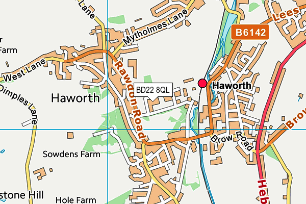 Haworth Rec Ground map (BD22 8QL) - OS VectorMap District (Ordnance Survey)