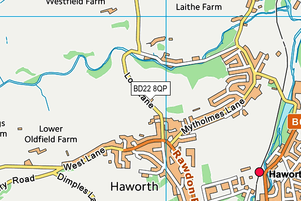 BD22 8QP map - OS VectorMap District (Ordnance Survey)