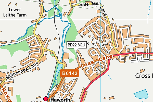 BD22 8QU map - OS VectorMap District (Ordnance Survey)