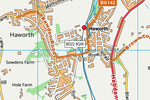 BD22 8QW map - OS VectorMap District (Ordnance Survey)
