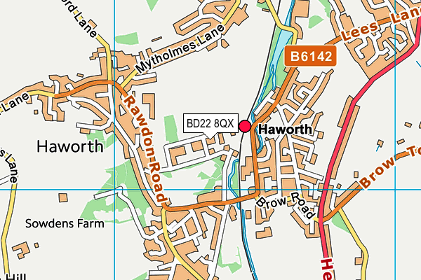 BD22 8QX map - OS VectorMap District (Ordnance Survey)