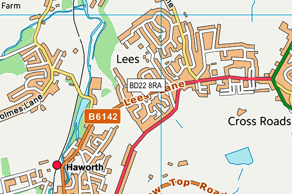 BD22 8RA map - OS VectorMap District (Ordnance Survey)