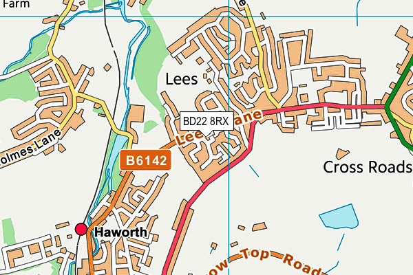 BD22 8RX map - OS VectorMap District (Ordnance Survey)