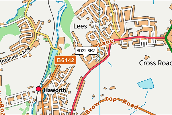 BD22 8RZ map - OS VectorMap District (Ordnance Survey)