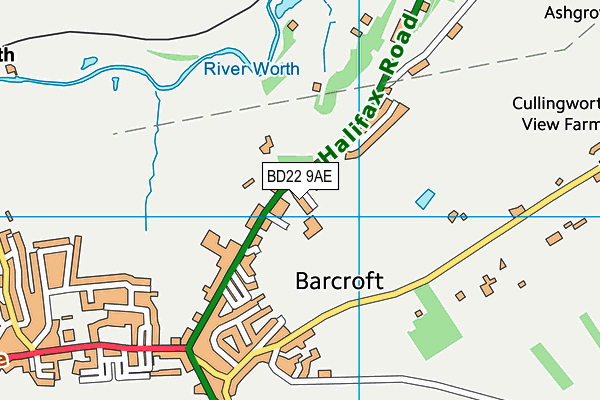 BD22 9AE map - OS VectorMap District (Ordnance Survey)