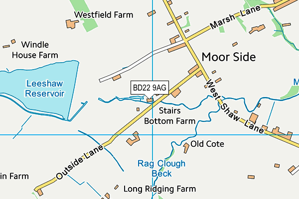 BD22 9AG map - OS VectorMap District (Ordnance Survey)