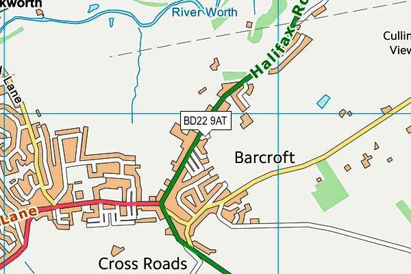 BD22 9AT map - OS VectorMap District (Ordnance Survey)