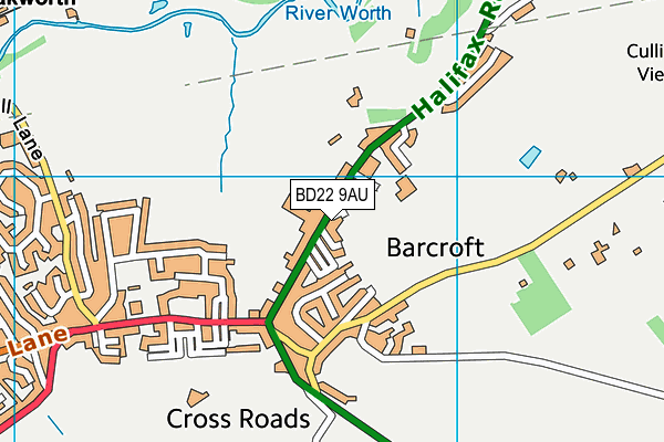 BD22 9AU map - OS VectorMap District (Ordnance Survey)