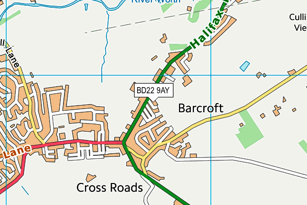 BD22 9AY map - OS VectorMap District (Ordnance Survey)