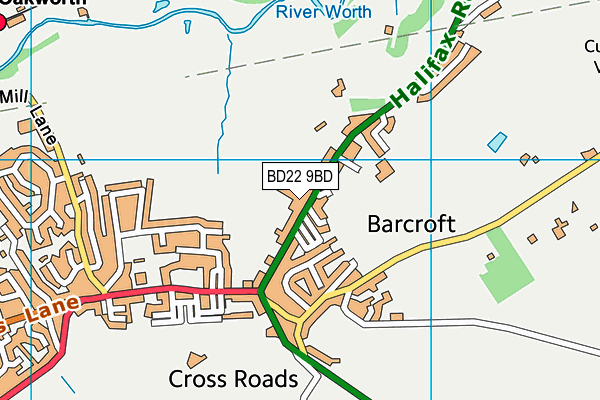 BD22 9BD map - OS VectorMap District (Ordnance Survey)